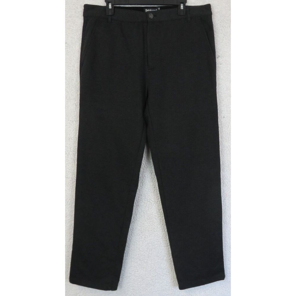 Mens Betabrand Gray Flat Front Pants Cotton Blend Size‎ 36x32 Casual Lounge